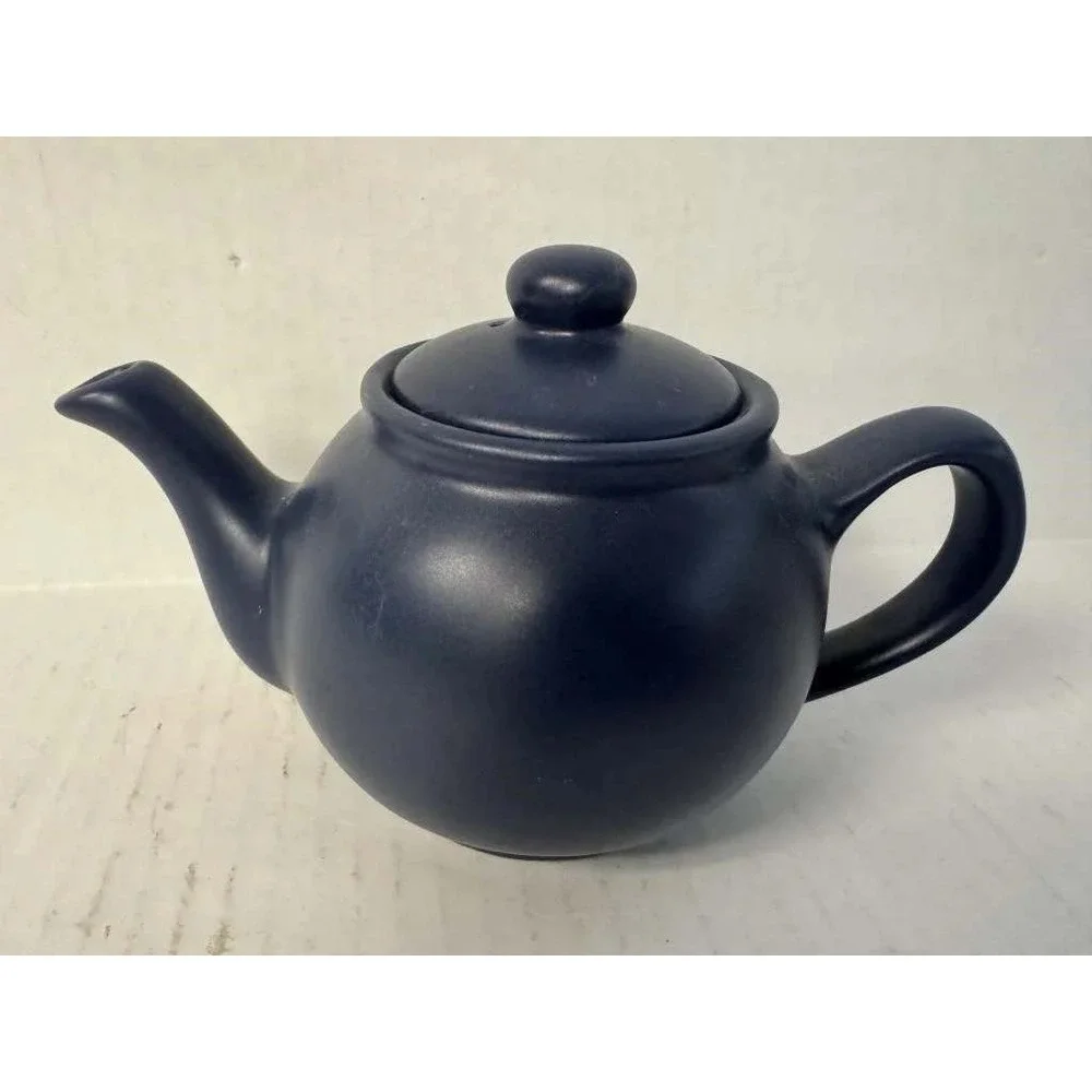McCoy Pottery Matte Navy Blue‎ Teapot Vintage Ceramic Tea Pot 151